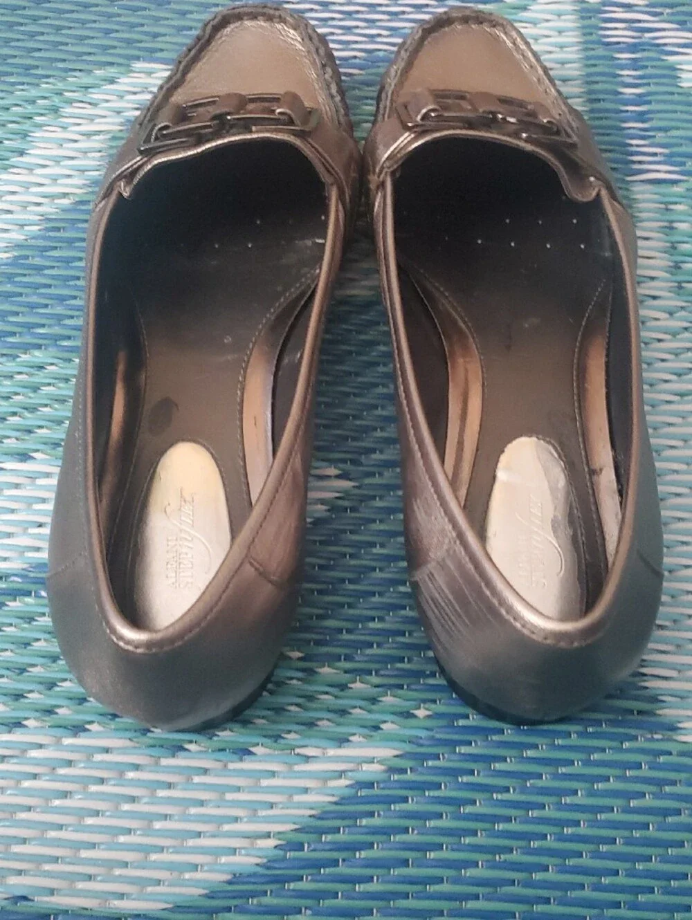 Alfani Step n Flex Metallic Pewter Buckle Loafers